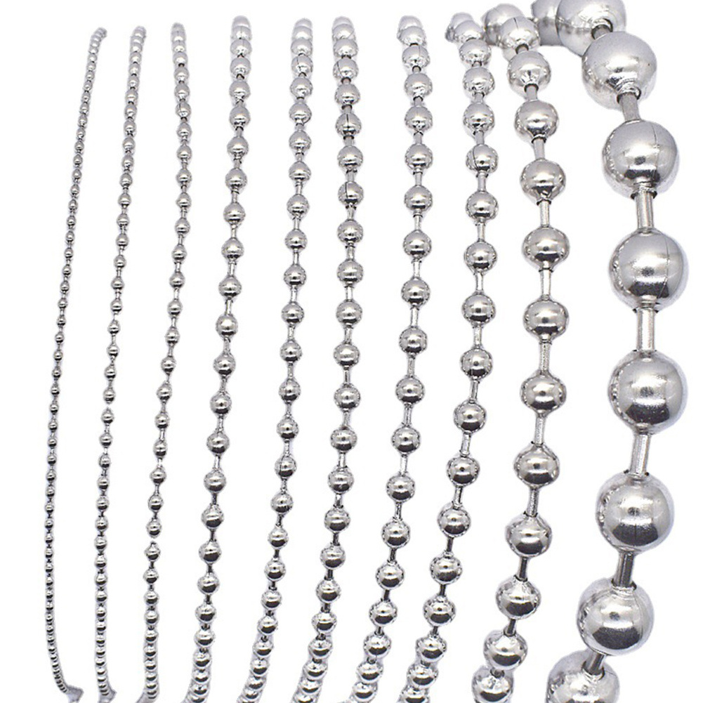 Wholesale Long Bead Connector, Ball Chain Custom Keychain Aluminum Stainless Steel Metal Bead Chain/