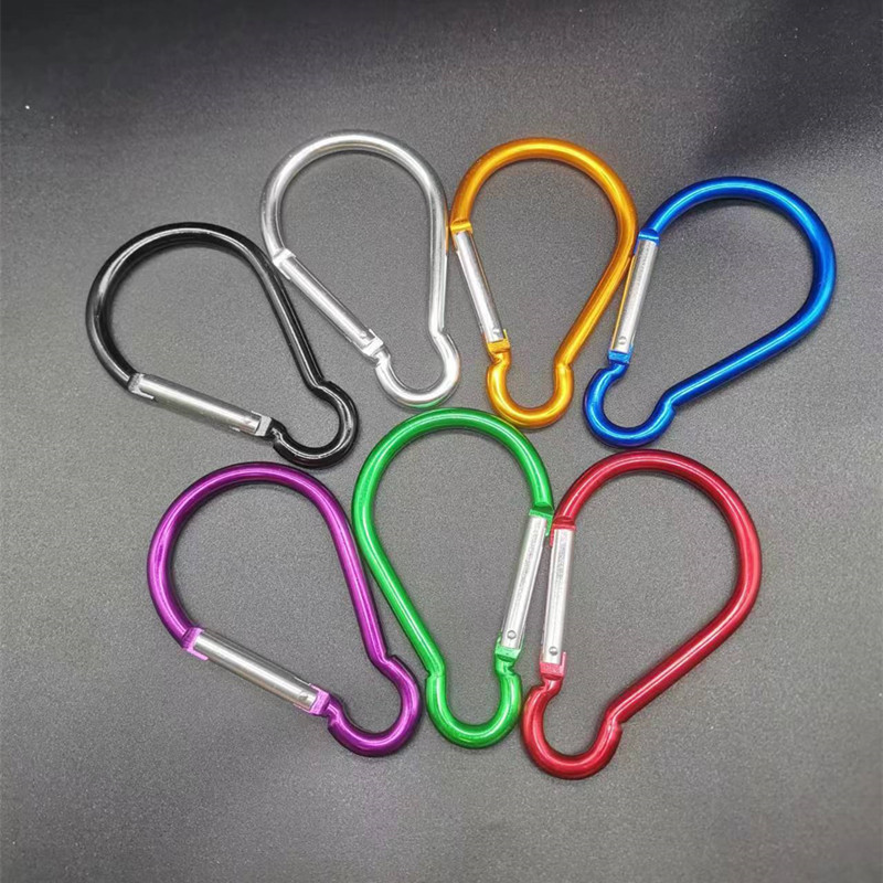 Aluminum Custom Shape Logo Key Rings Hiking Clips Locking Carabiner For Hiking Camping Fishing And Outdoor Use Clips Buckle Hook