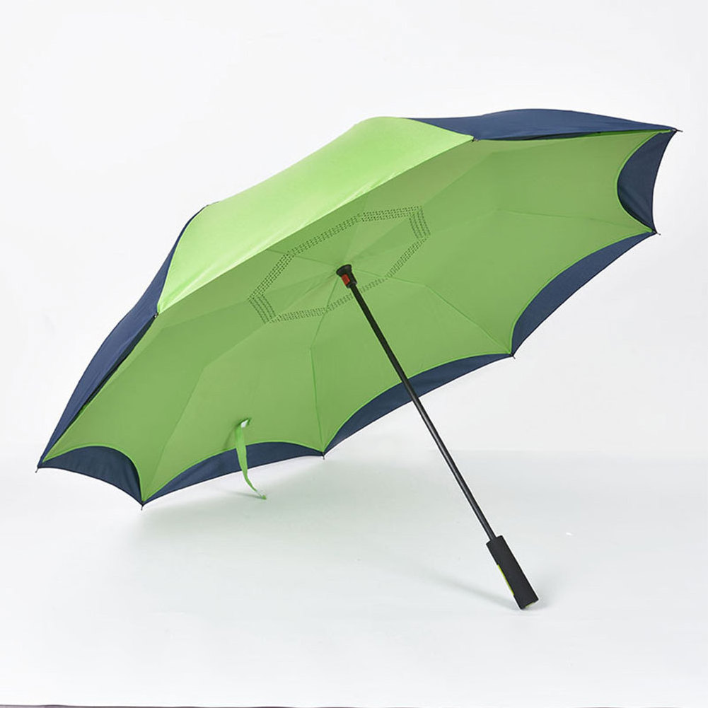 Custom Logo Automatic Double Inverted Golf Straight Umbrella Reverse Umbrella Windproof Large Size Car Gift Rain  Umbrellas