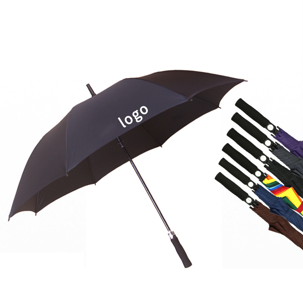 Wholesale Cheap Automatic Open Business Golf Big Umbrella Windproof Waterproof Man Straight Umbrella With Logo Customized