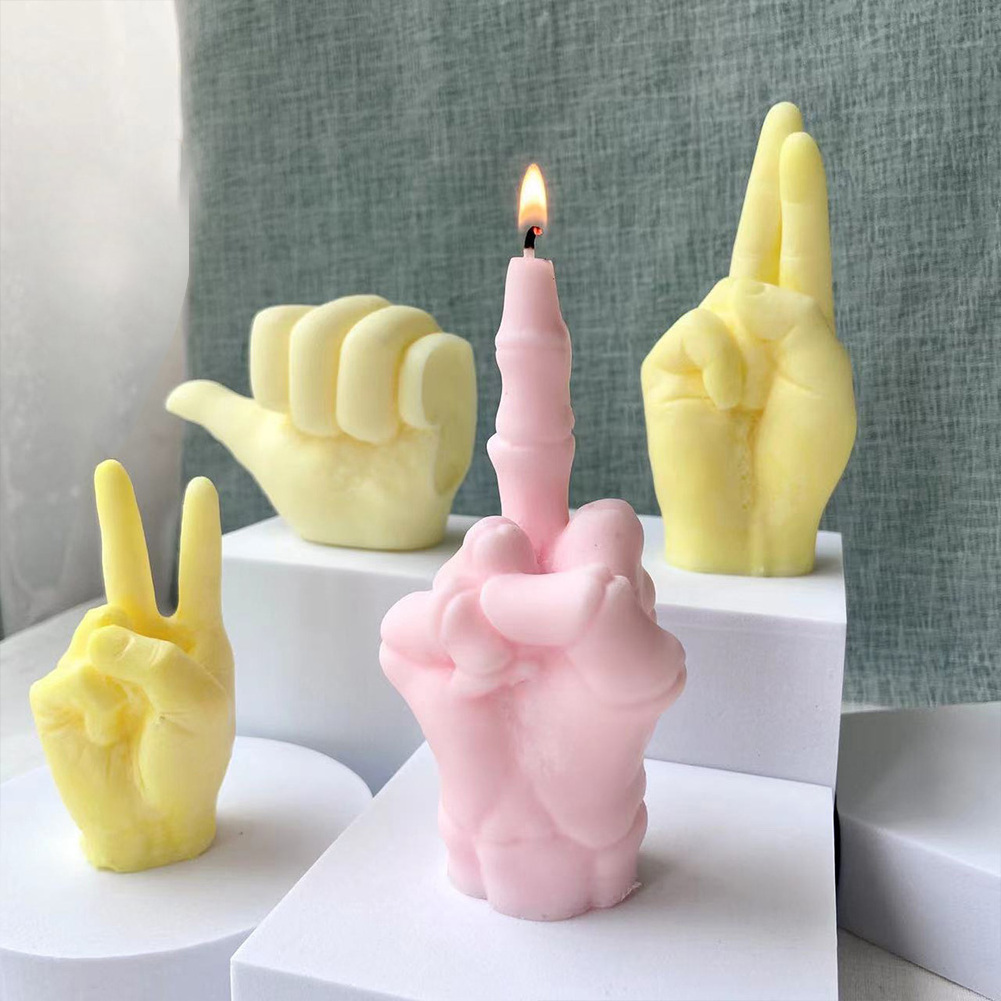 2022 New Design Middle, Finger Funk Hand Shaped Candle For Decoration/