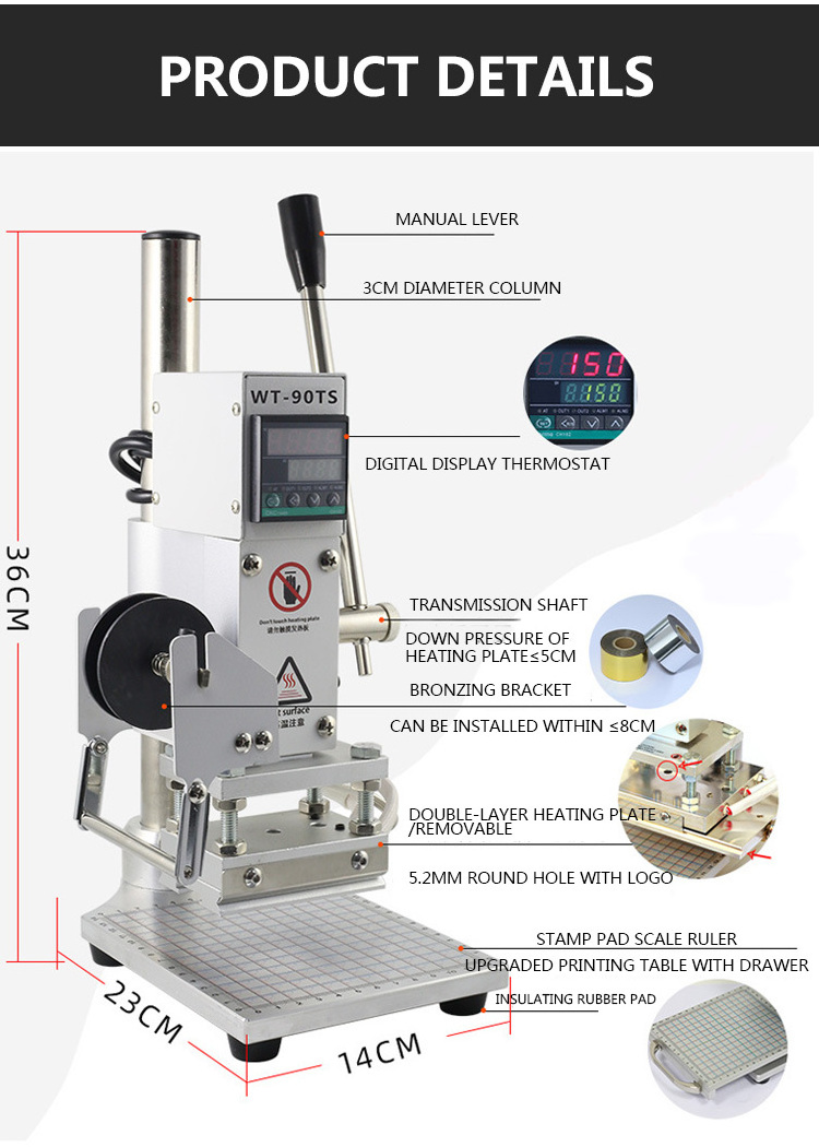 Leather Logo Imprinting Movable, Type Combination Personalized Embossing Embossing Multifunctional Small Manual Stamping Machine