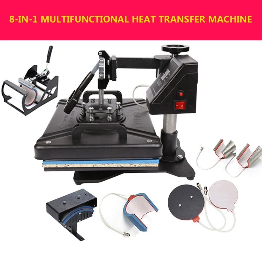 8 In 1 Heat Press Machine,Sublimation Printer/heat Transfer Machine,Heat Press For Mug/hat/t Shirt/phone Case/bottle/