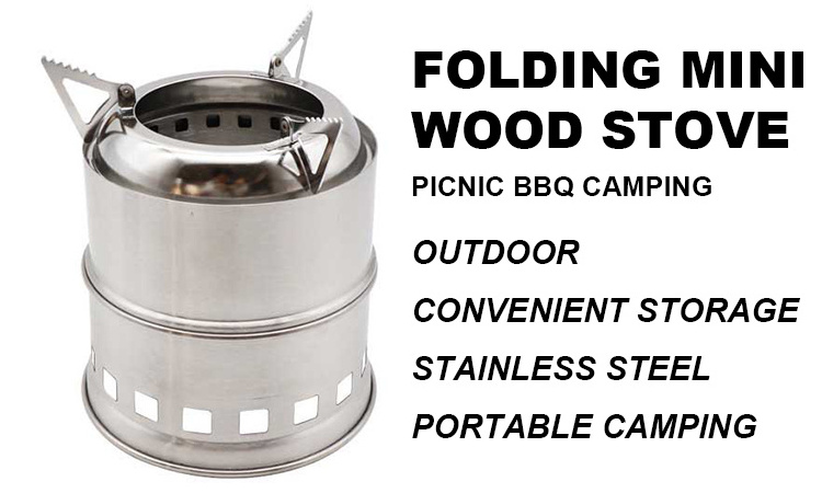 Portable Wood Stove Cooking, System Outdoor Hiking Camping Wood Burning Stove Backpacking Camp Stove/