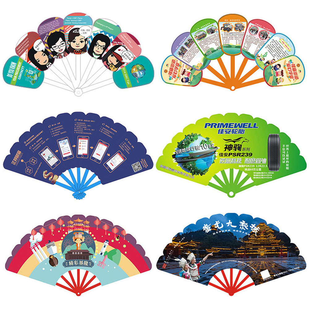 Advertising Gifts Round Plastic, Print Fan Custom Paper Wedding Fan Portable Customised Kpop Bamboo Folding Hand Fan/