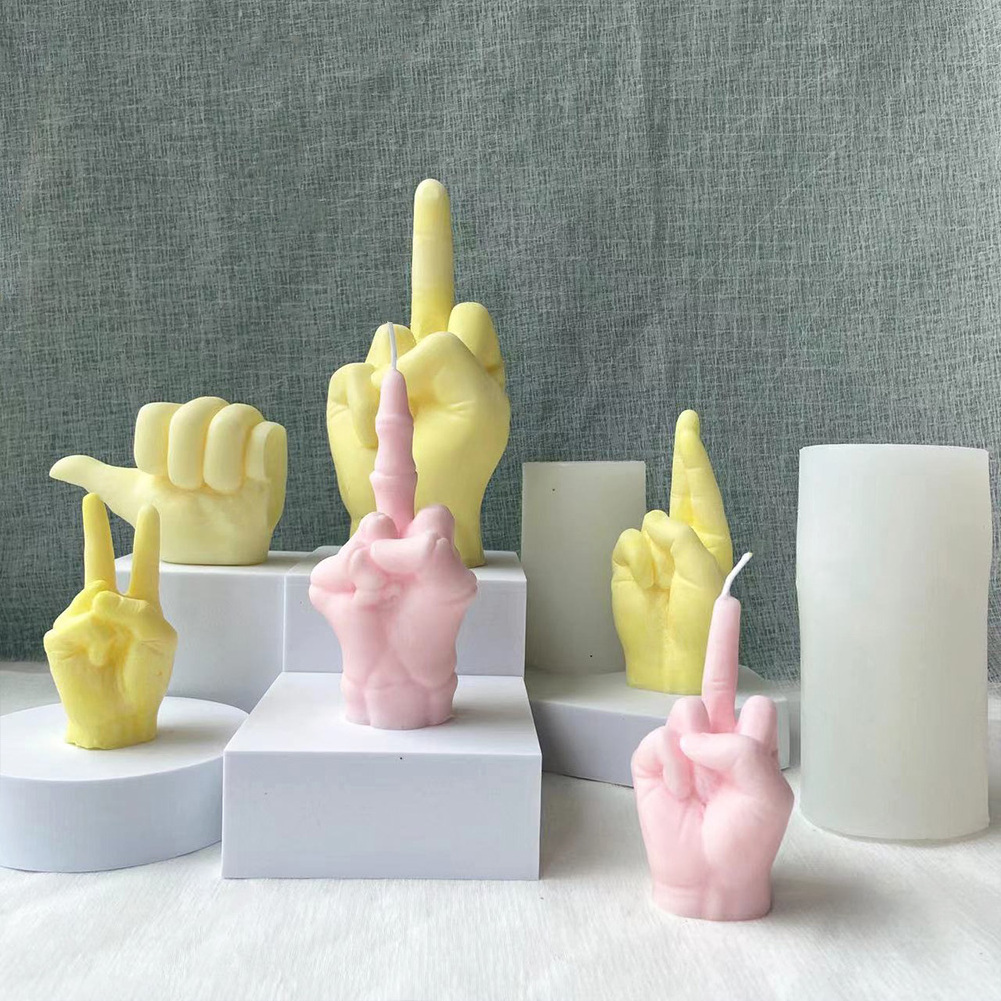 2022 New Design Middle, Finger Funk Hand Shaped Candle For Decoration/