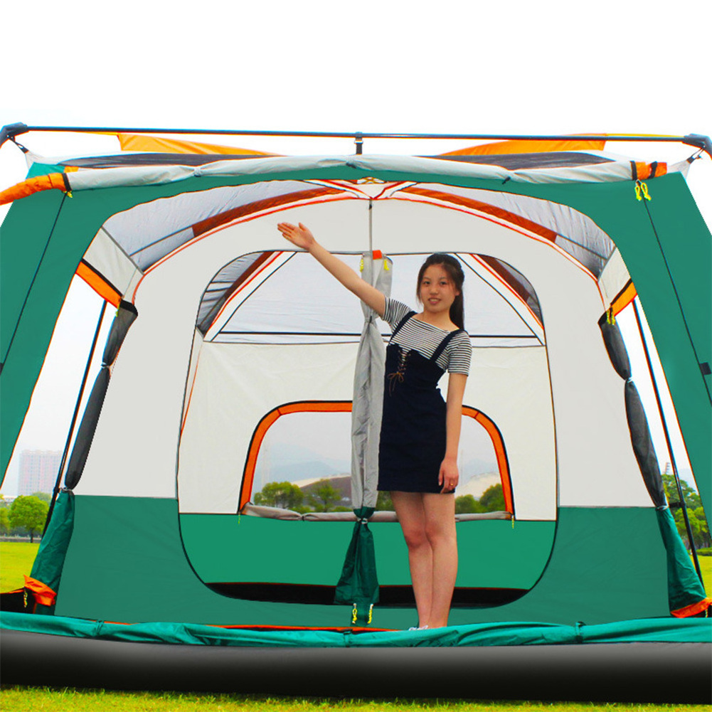 8-10 Person Big Camping Tent, Waterproof 2 Bedrooms Big Size Travel Tent Outdoor Camping Tent For Family/