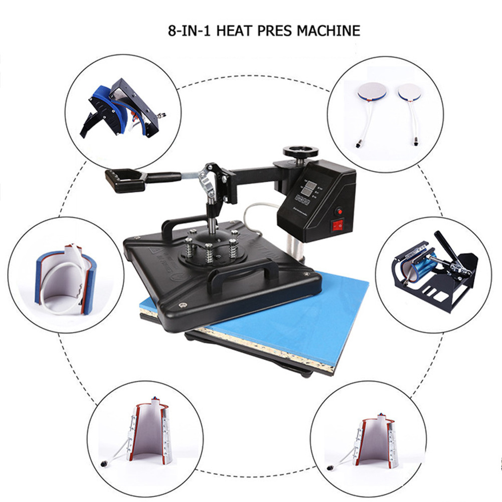 8 In 1 Heat Press Machine,Sublimation Printer/heat Transfer Machine,Heat Press For Mug/hat/t Shirt/phone Case/bottle/