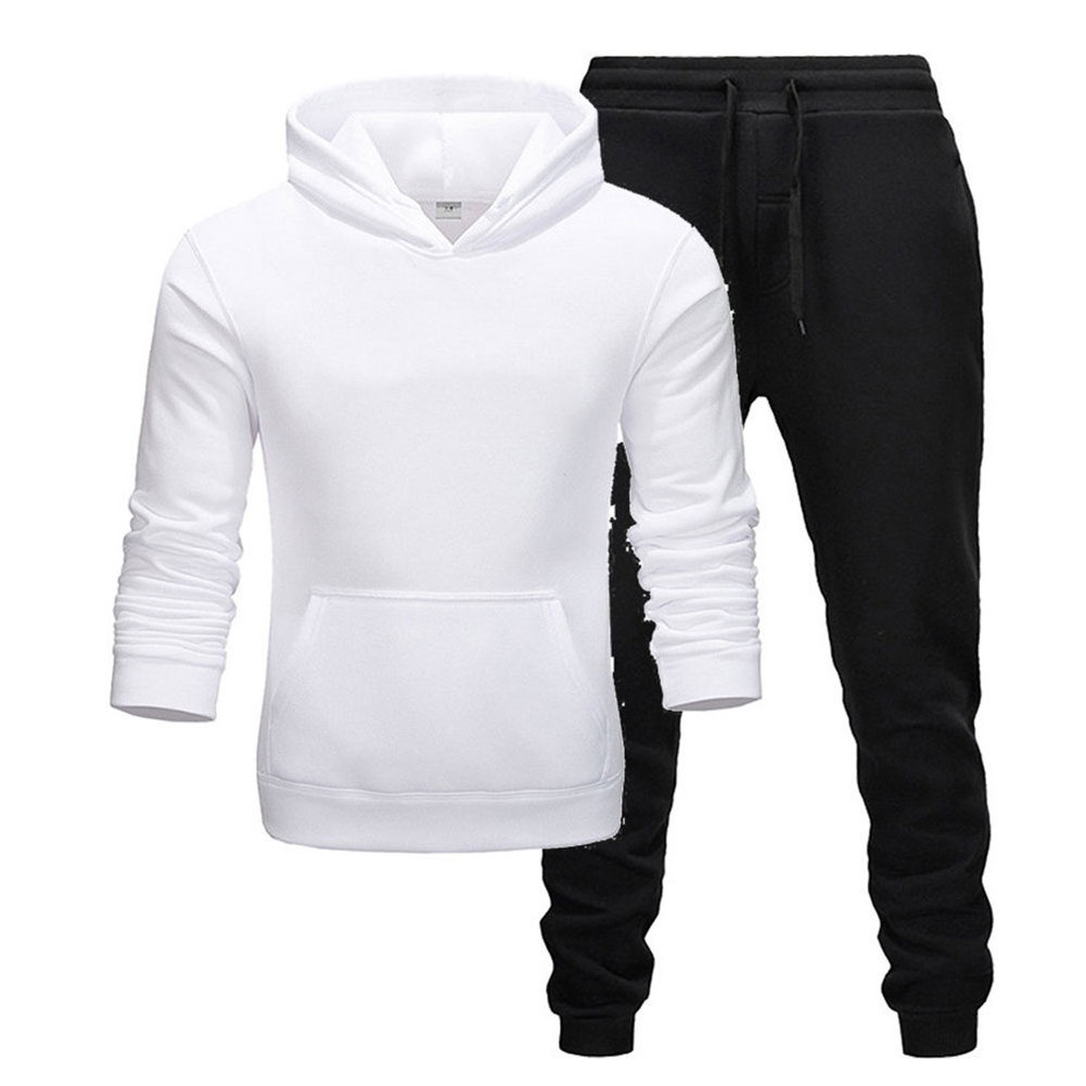 Men Tracksuit Stacked French, Terry Embroidery Hoodie Reflective Custom Mens Sweatsuit Sets Vendor Track Suits For Men Jogging/