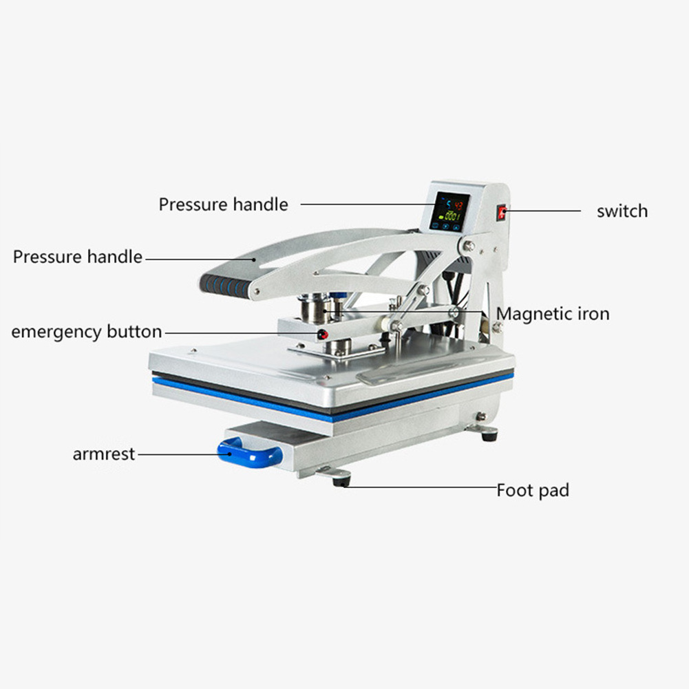 Magnet Auto Open Up, Slide Out Tshirt Sublimation Heat Transfer Press Printing 16x20 Heat Press Machine/