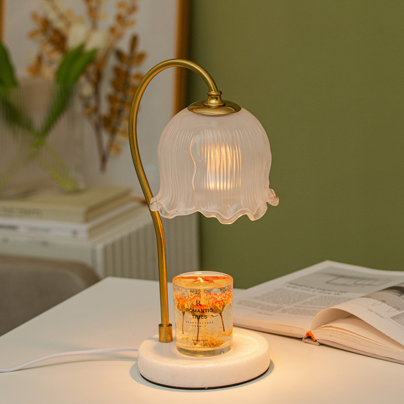 Lily Lamp Shade Candle, Melting Wax Lamp Bedroom Candle Warmer Lamp Romantic Light Luxury/