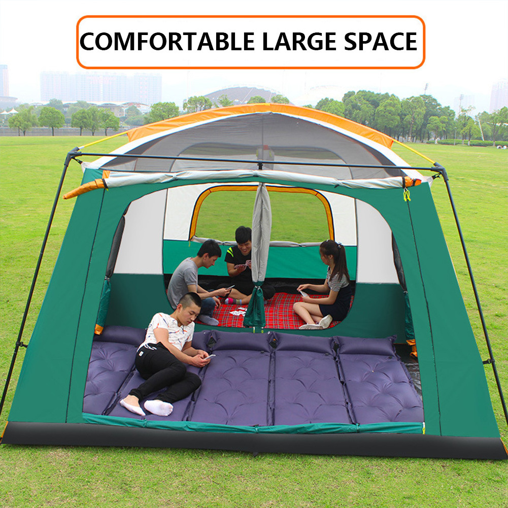 8-10 Person Big Camping Tent, Waterproof 2 Bedrooms Big Size Travel Tent Outdoor Camping Tent For Family/