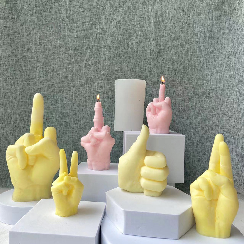 2022 New Design Middle, Finger Funk Hand Shaped Candle For Decoration/