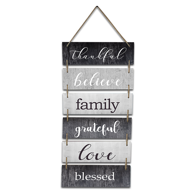 Wall Hanging Plaque 6pcs, Farmhouse Rustic Home Decoration Wall Decor Wood Sign For Living Room Bedroom/