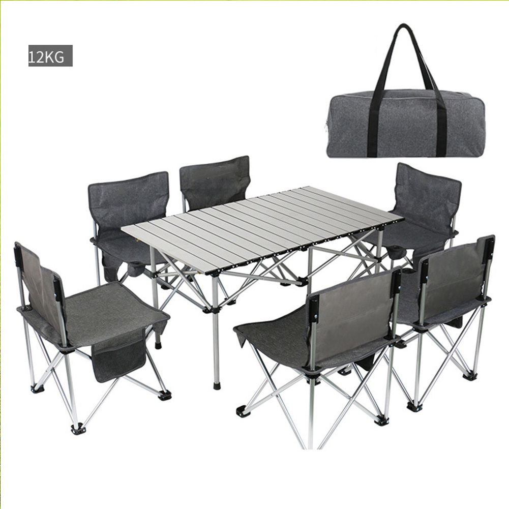 Foldable Camping Aluminium Picnic, Table Outdoor Garden Folding Chair And Table Set/