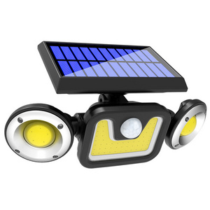 Waterproof Outdoor Motion Sensorthree, Heads Solar Security Lights Powered Pir Sensor Light/