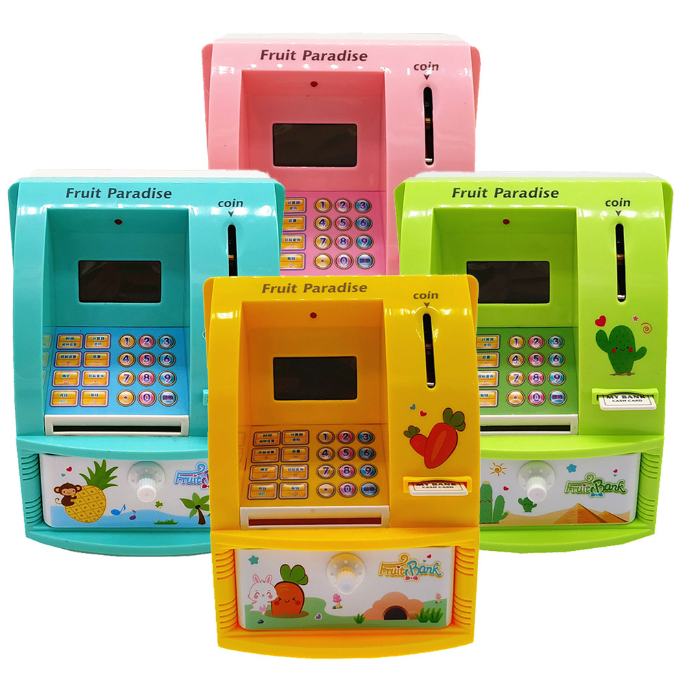 Novelty Children Saving Money, Box Toys Kids Electronic Atm Bank Coin Bank Fingerprint Password/