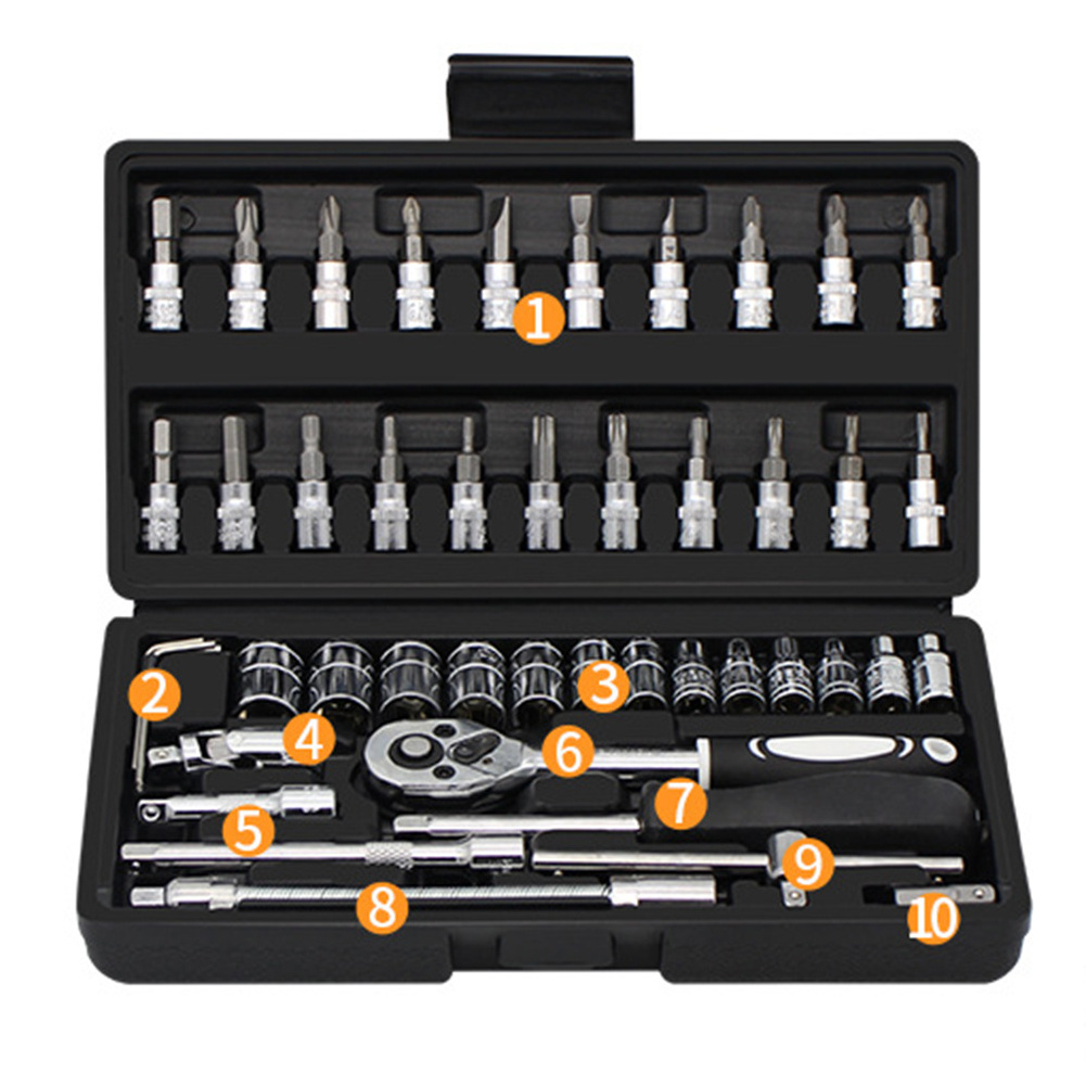 37 Pcs Auto Repair, Tool Kit 1/2