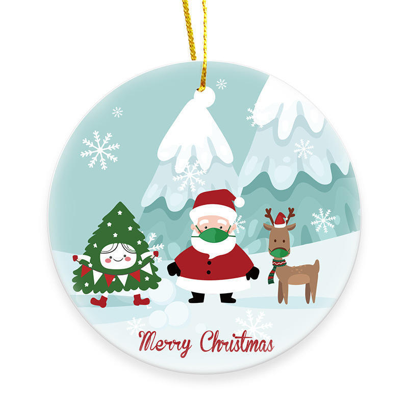 3 inch Round Circle Custom, Sublimation Blank Ceramic Christmas Ornaments Flat Christmas Ornament /