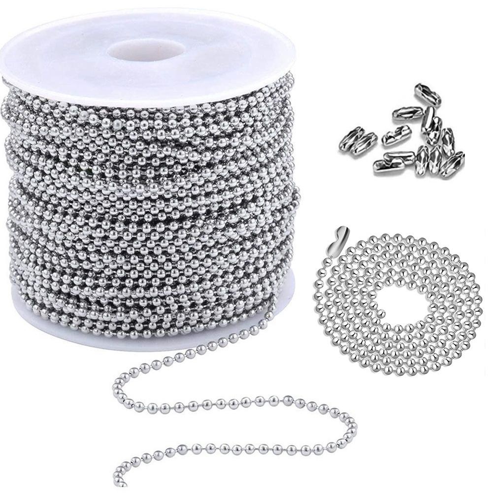 Wholesale Stainless Steel Ball, Chain Curtain Metal Key Chain For Jewelry Necklace Silver Bead Chain/