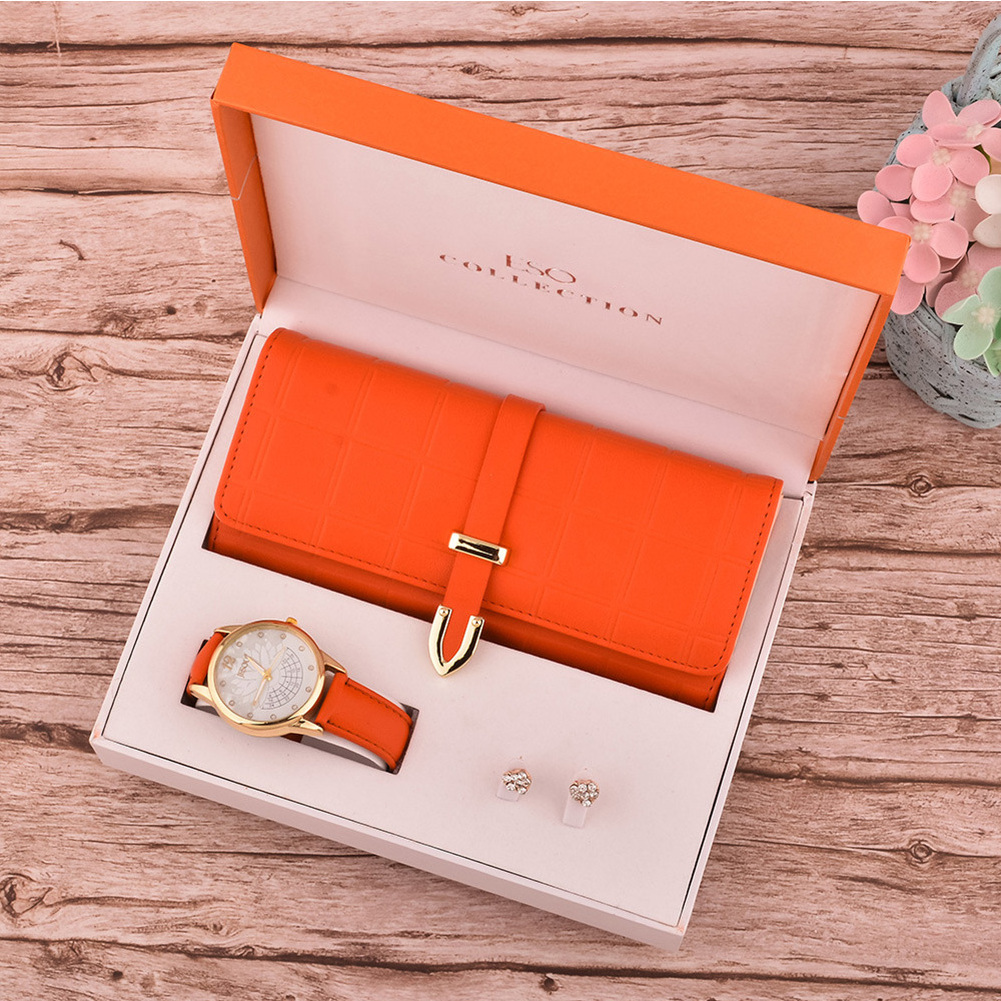 Good Price Mother's Day, Gift Set Watch+wallet+earrings Gift Set For Woman/