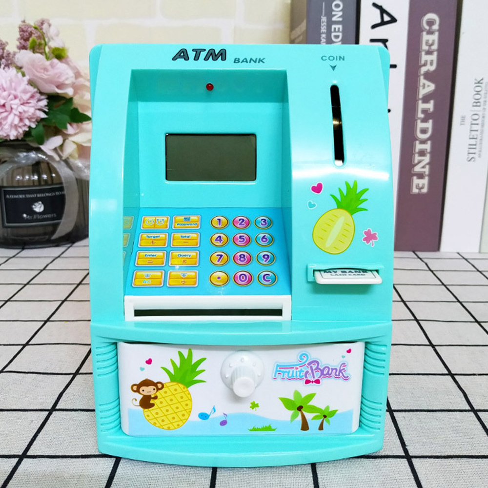 Novelty Children Saving Money, Box Toys Kids Electronic Atm Bank Coin Bank Fingerprint Password/