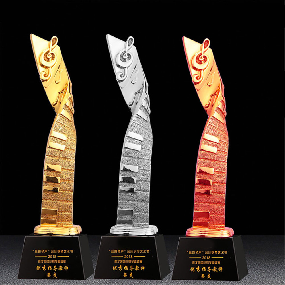 Crystal Personalized Gilded Crystal, Violin Music Award Trophy Decoration With Brilliant Cut Crystal Souvenir Trophy/