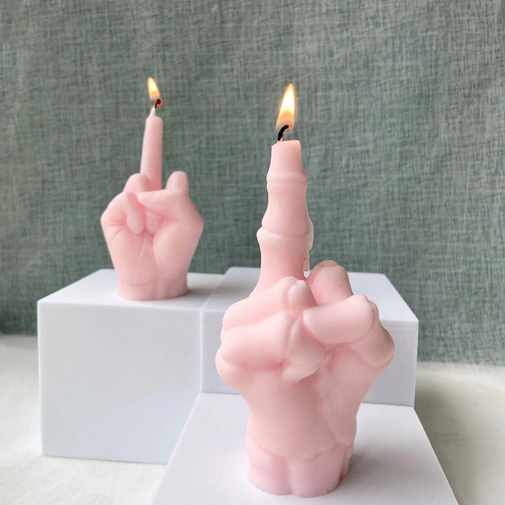 2022 New Design Middle, Finger Funk Hand Shaped Candle For Decoration/