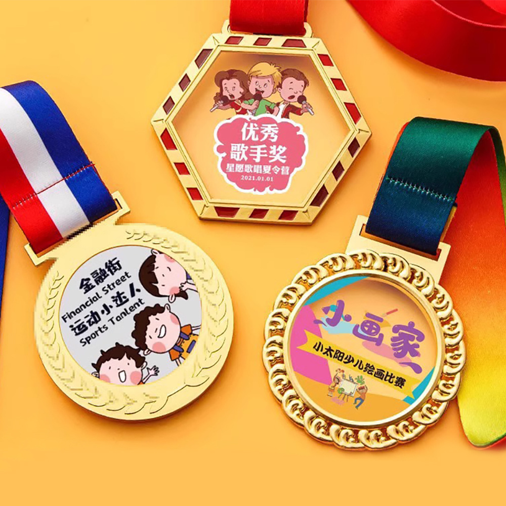 Die-Casting Zinc Alloy Golden, Dancing Competition Champion Medal Sport Ribbon Medal Club Medal/