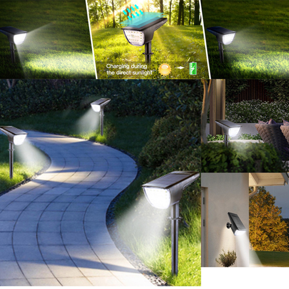 Outdoor Ip65 Waterproof Wireless, 32 Led Solar Power Landscape Spot Lights Ground Lawn Walkway Bright Led Garden Solar Light/