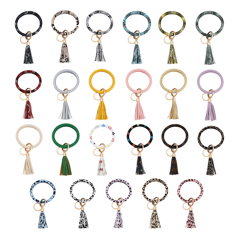 New Bling Colorful Rhinestone, Wristlet Keychain Bangle Key Ring Holder Rainbow Crystal Bracelet Keychains/