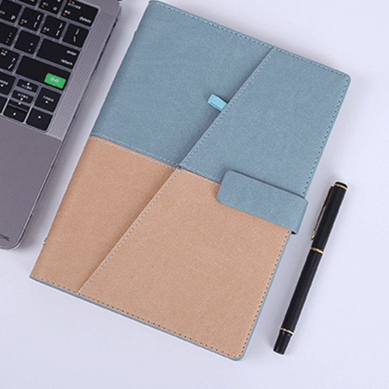 Mixed Color A5 Pu, Leather Notebook Hardcover Name Bank Card Pocket Notebook With Loose-leaf Binding Ring/