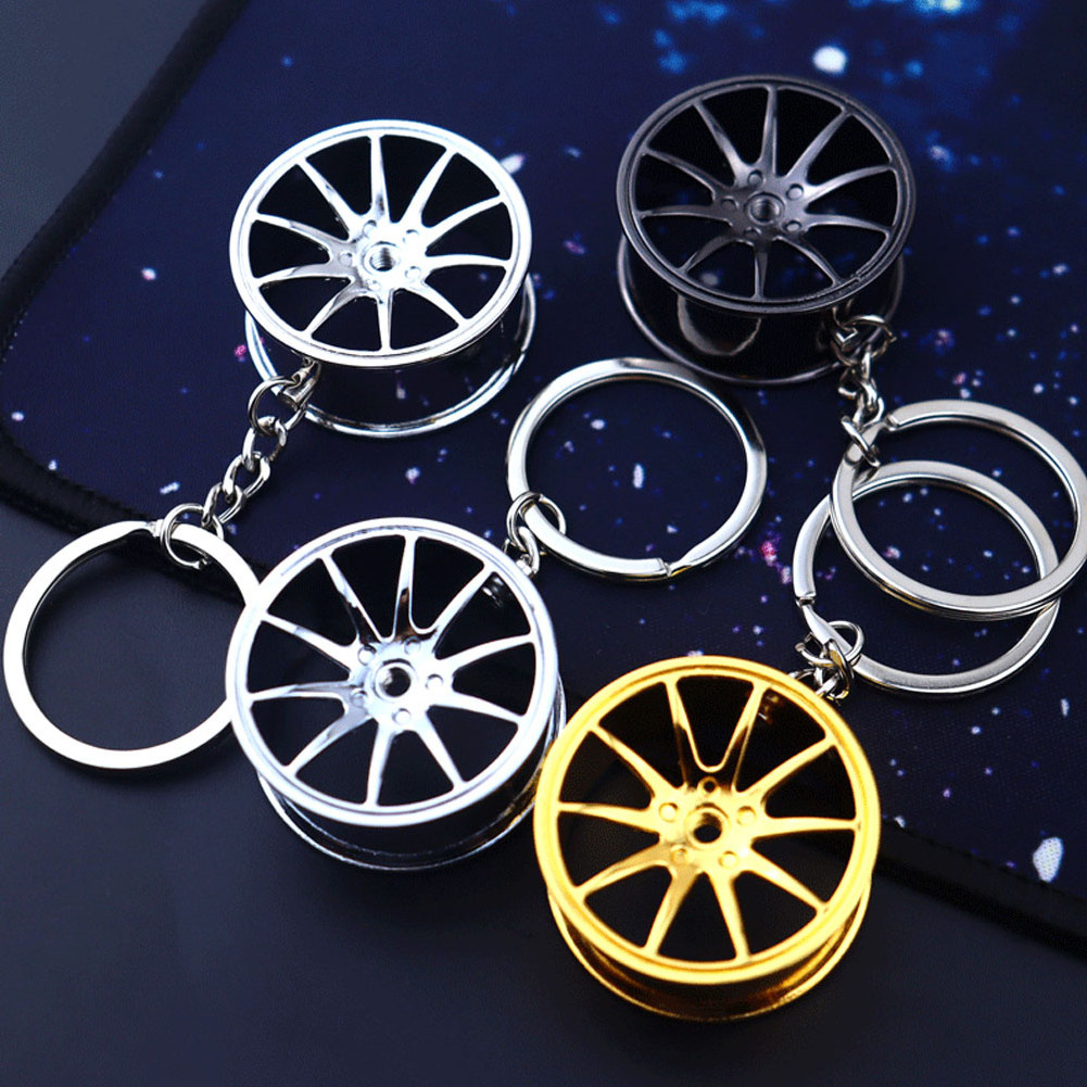 Auto Car Parts Models, Spinning Racing Disc Brake Keychain Metal Waist Keychain/