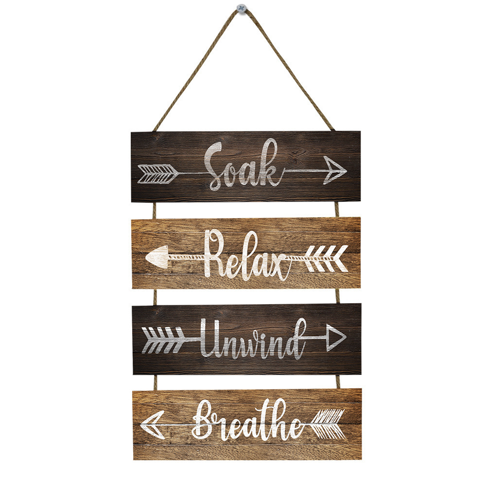 Rustic Pendant Hanging Wooden, Placard Family Bathroom Rule Sign Wooden Sign Large Hanging Wall Sign Rustic Wooden Decor/