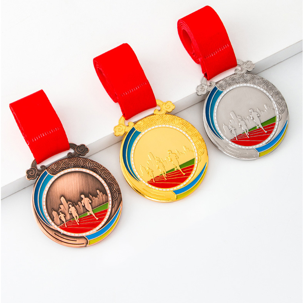 Die-Casting Zinc Alloy Golden, Dancing Competition Champion Medal Sport Ribbon Medal Club Medal/