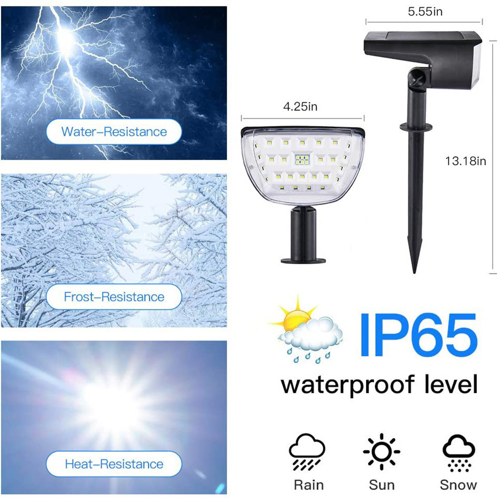 Outdoor Ip65 Waterproof Wireless, 32 Led Solar Power Landscape Spot Lights Ground Lawn Walkway Bright Led Garden Solar Light/