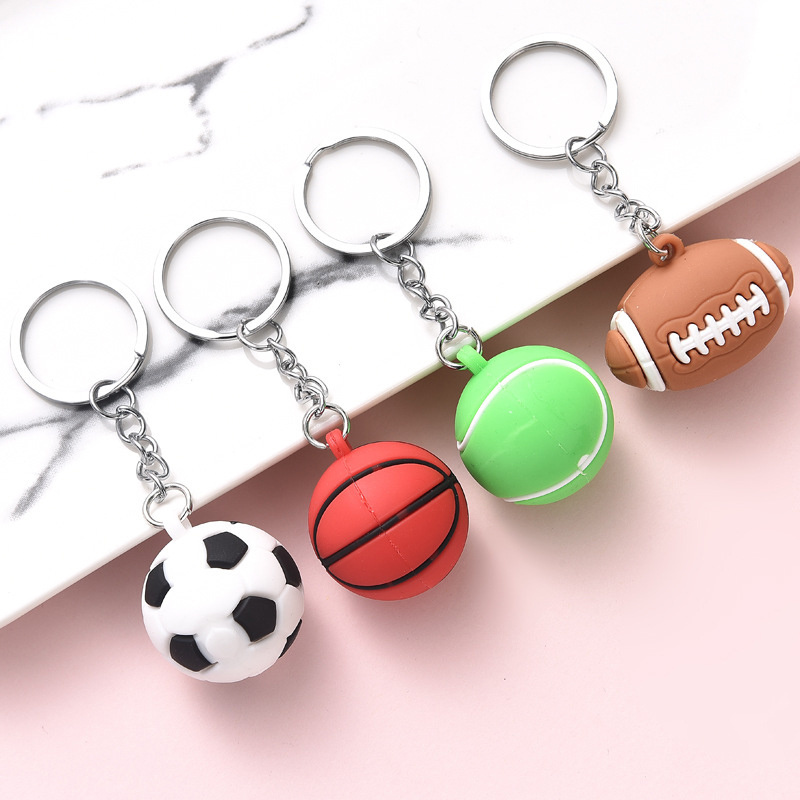 Custom Logo Football Club, Souvenir Key Chain Pvc Embossed Soccer Club Rubber Keychains 2D 3D Soft Keyrings/