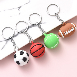 Custom Logo Football Club, Souvenir Key Chain Pvc Embossed Soccer Club Rubber Keychains 2D 3D Soft Keyrings/