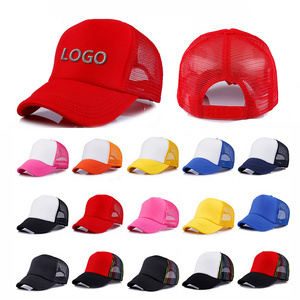 Wholesale Blank Custom Logo 5 Panel Sport Gorros 2D 3D Embroidery Cotton Print Dad Hats Mesh Foam Baseball Hat Trucker Caps