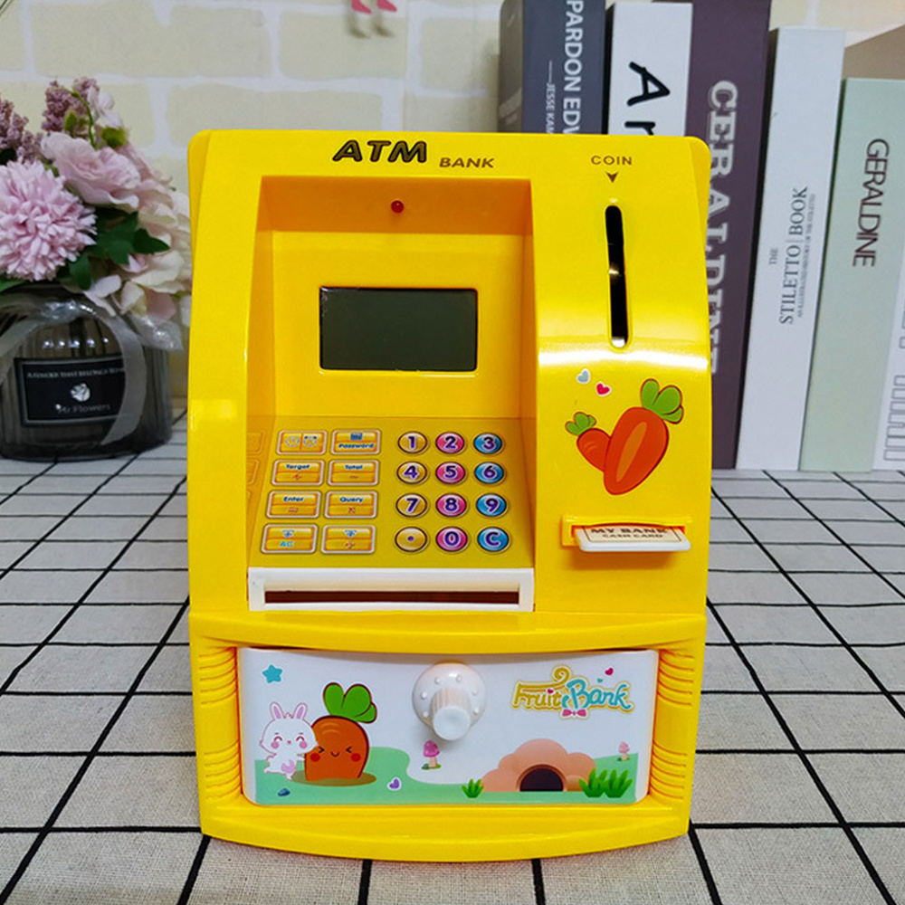 Novelty Children Saving Money, Box Toys Kids Electronic Atm Bank Coin Bank Fingerprint Password/