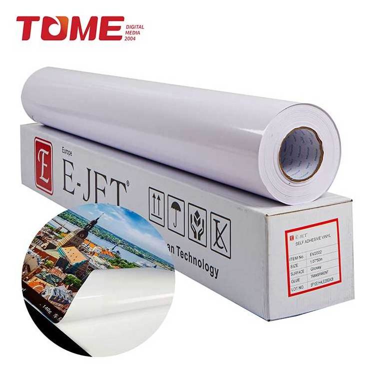 China manufacturer PVC vinyl waterproof white printable 1.22*50m self adhesive vinyl roll with removeable glue