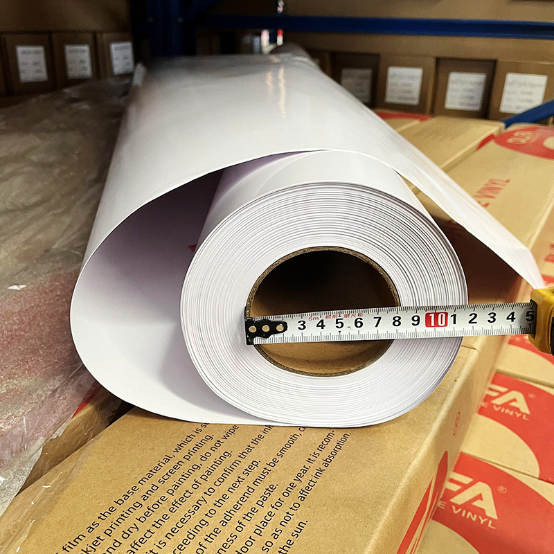 140g Printable PVC Self Adhesive Vinyl Sticker Roll in Guangzhou PVC + Glue + RELEASE Paper Glossy / Matte 100 Micron Carton Box