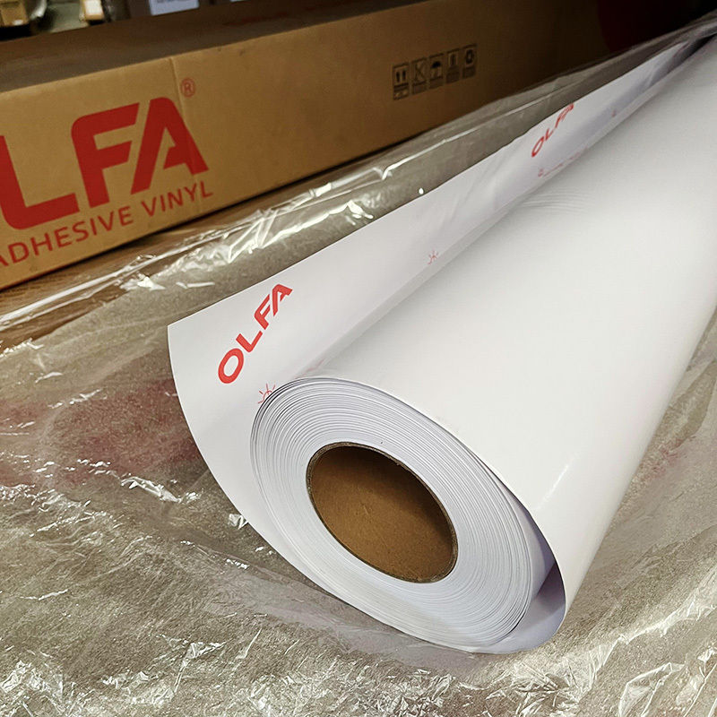 140g Printable PVC Self Adhesive Vinyl Sticker Roll in Guangzhou PVC + Glue + RELEASE Paper Glossy / Matte 100 Micron Carton Box