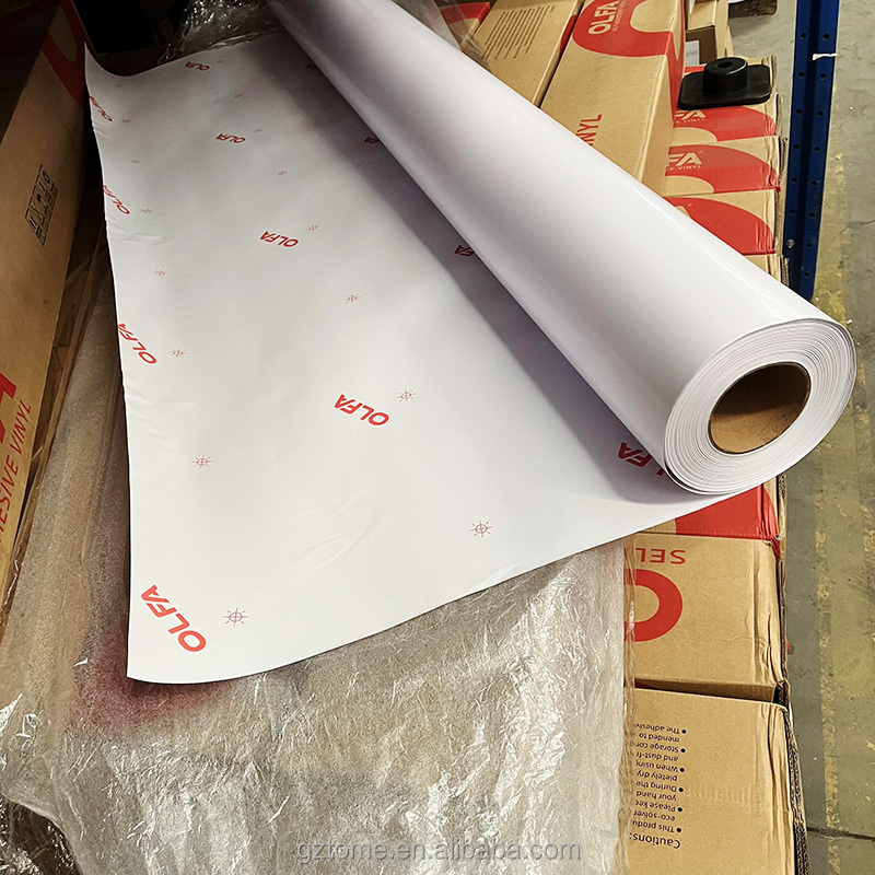 TOME Wholesale 140g/120g vinyl sticker material glossy matte vinyl white pvc printing self adhesive vinyl roll Printing material