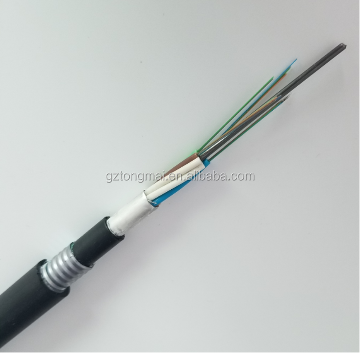 Anti Rodent Double PE 2-144 Core G652D Direct Buried Duct Fiber Optic Cable GYTS53