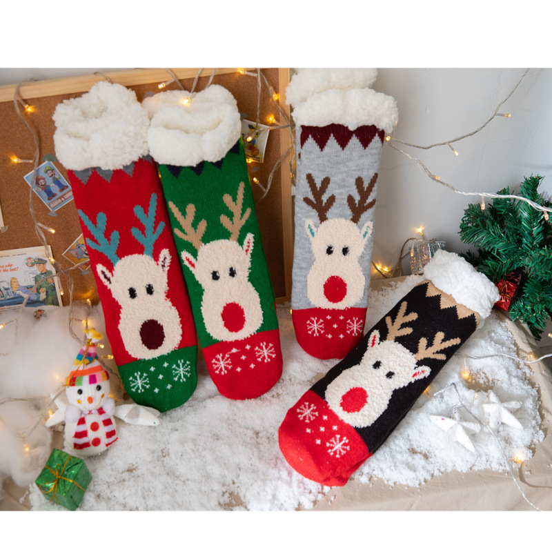 S83 Christmas socks Floor socks Snow socks