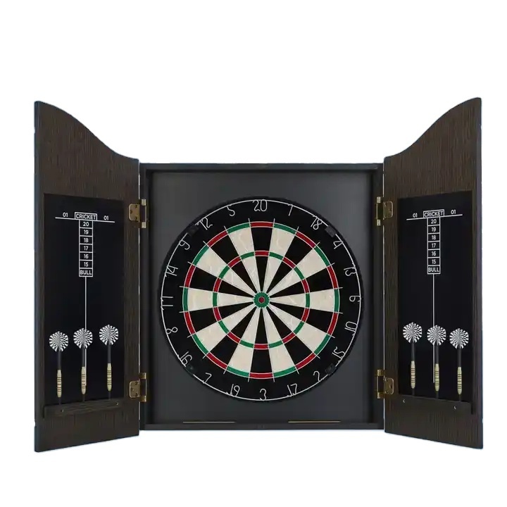 Eco-friendly houten dartkist engraved dartboards cabinets dartboard cabinet for prize