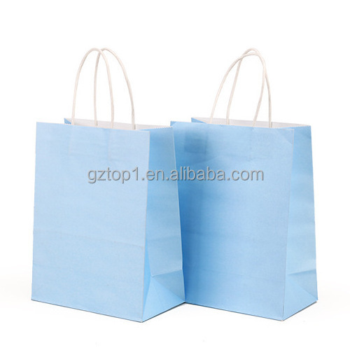 Custom printed your own logo for restaurant catering food takeaway togo packaging kraft brown paper bag with handles