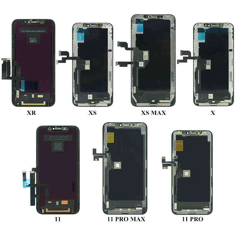 Mobile Phone 5 6 7 Plus 8 8G X Xr Xs 11 12 13 Pro Max LCD Original OLED Display Touch Screen Digitizer Replacement for Iphone