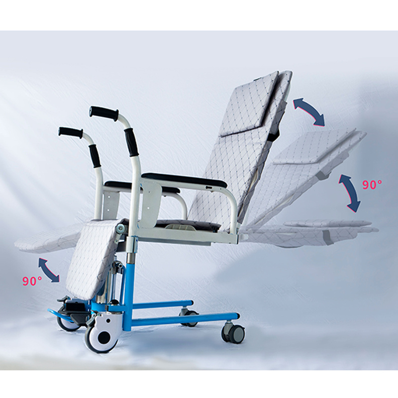 Recliner Foldable Full lying recling commode wheel chair with bedpan for elderly and patients silla de ruedas